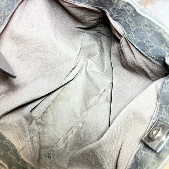 Gucci Chocolate Brown Hobo Tote GG Canvas Brown 101920 - Picture 13 of 13